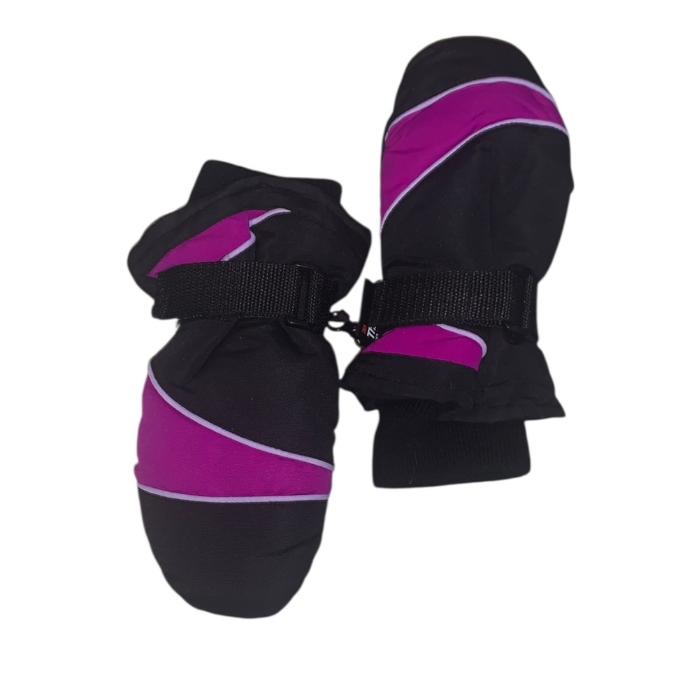 Thinsulate 3M 80G Insulation Black and Purple Mittens Girls
